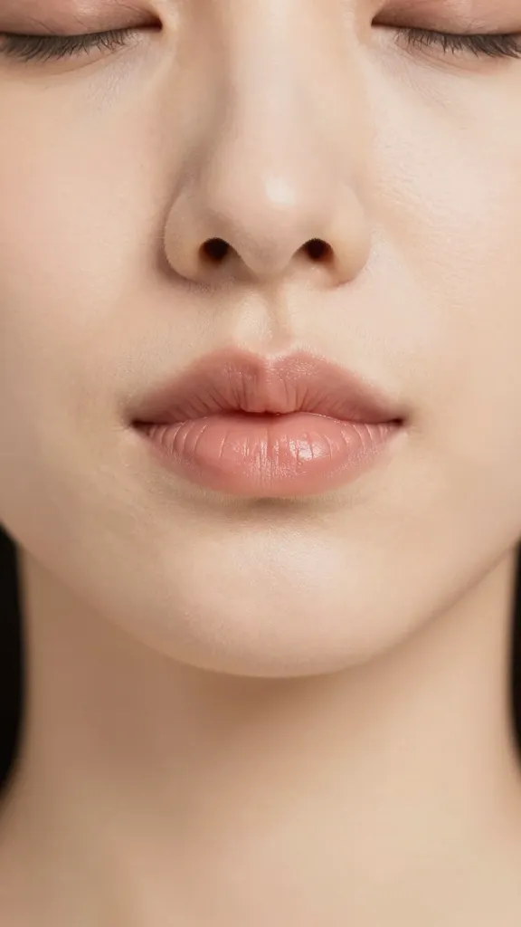 Close-up of a user’s calm lips during a 2-minute breath check